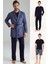 12000 Erkek Lacivert Sabahlık Pijama Şort 5'li Set Takım 3