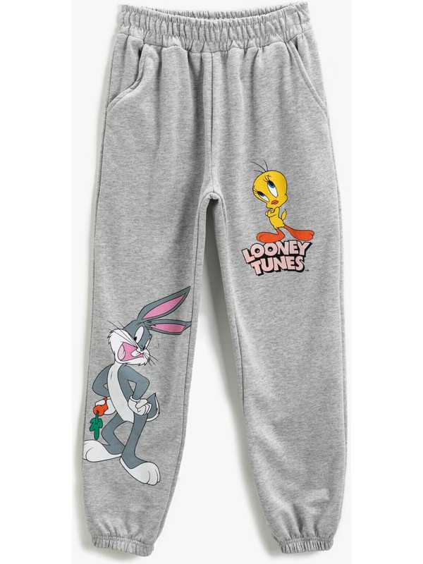 Koton Bugs Bunny ve Tweety Lisanslı Baskılı Eşofman Altı Jogger Pamuklu