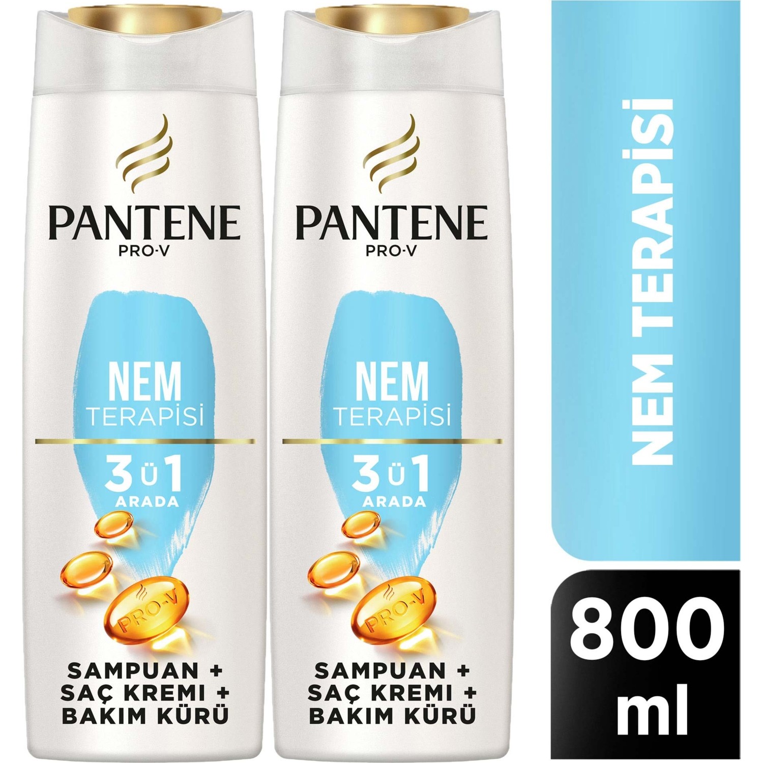 Pantene Şampuan 3'ü 1 Arada Nem Terapisi 400 ml x 2 Adet
