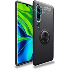 Kvy Xiaomi Mi Note 10 Yüzüklü Manyetik Ravel Kılıf Siyah