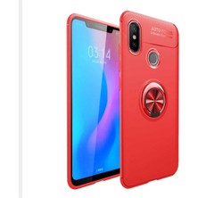 Kvy Xiaomi Redmi Note 7 Yüzüklü Manyetik Ravel Kılıf Nano Ekran Koruyucu Full Setkırmızı