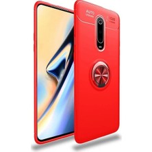 Kvy Xiaomi Redmi 8 Yüzüklü Manyetik Ravel Kılıf Kırmızı