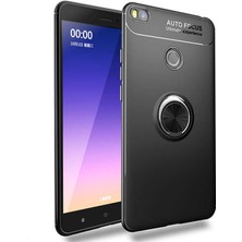 Kvy Xiaomi Mi Max 2 Yüzüklü Manyetik Ravel Kılıf Siyah