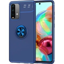 Kvy Xiaomi Redmi 9t Yüzüklü Manyetik Ravel Kılıf Mavi