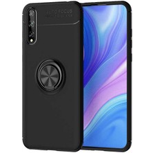Kvy Huawei P Smart S Yüzüklü Manyetik Ravel Kılıf Nano Ekran Koruyucu Full Setsiyah