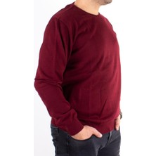 Twister Jeans Twister 3621 Bordo Bisiklet Yaka Battal Beden  Erkek Kazak