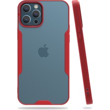 FitCase iPhone 12 Pro Max Kılıf Platin Matte Silikon Arka Kapak Kırmızı