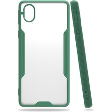 FitCase Samsung Galaxy A01 Core (A013) Kılıf Platin Matte Silikon Arka Kapak Koyu Yeşil