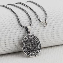 Takılingo Ayetel Kürsi Yazılı Dualı Gümüş Erkek Kolye