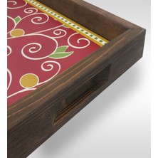 Bk Gift Yapraklar Tasarımlı Doğal Ahşap Tepsi-4