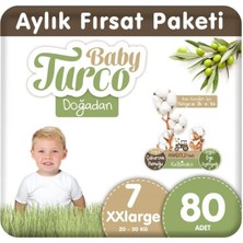 Baby Turco Doğadan Bebek Bezi 7 Numara Xxlarge 80'li