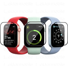 AktarMobile Apple Watch 7 45 mm Uyumlu Ekran Koruyucu 3D Tam Kapatan Kavisli Ppma Nano Cam Tam Uyumlu