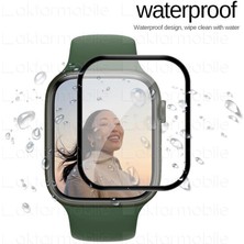 AktarMobile Apple Watch 7 45 mm Uyumlu Ekran Koruyucu 3D Tam Kapatan Kavisli Ppma Nano Cam Tam Uyumlu