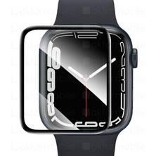 AktarMobile Apple Watch 7 45 mm Uyumlu Ekran Koruyucu 3D Tam Kapatan Kavisli Ppma Nano Cam Tam Uyumlu
