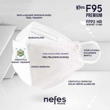 Nefes F95 (F99/N95) Ffp2 Premium Kore Tipi Ce-Iso Sertifikalı Tek Paketli Maske 10'lu