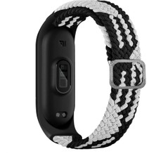 AktarMobile Xiaomi Mi Band 4 Uyumlu Kordon Örgü Loop Kayış Metal Tokalı Bileklik Elastik Ayarlanabilir
