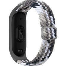AktarMobile Xiaomi Mi Band 5 Uyumlu Kordon Örgü Loop Kayış Metal Tokalı Bileklik Elastik Ayarlanabilir