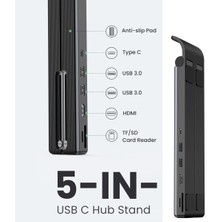 Ugreen Type-C USB 3.0 HDMI TF SD Dönüştürücülü Notebook Standı