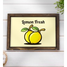 Bk Gift Lemon Fresh Tasarımlı Doğal Ahşap Tepsi-1