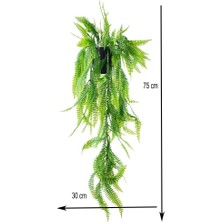 Nettenevime Yapay Çiçek Siyah Saksıda Sarkan Çiçek Boston Fern