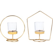 Karaca Home Geometri 2li Mumluk Seti Gold 10X19CM
