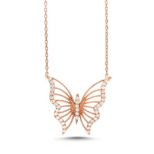 Parmas Design Kadın Kelebek Tasarım 925 Ayar Gümüş Kolye