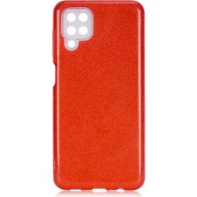 CoverZone Galaxy A12 Kılıf Shining Silikon Kılıf  Shining Silikon Kırmızı