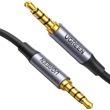 Ugreen 3.5mm Hi-Fi Erkek To Erkek Trrs Aux Ses ve Mikrofon Kablosu 1.5 Metre