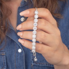 Miavi Silver 925 Ayar Gümüş Pırlanta Modeli Asansörlü Bileklik