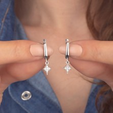 Miavi Silver 925 Ayar Gümüş Kutup Yıldızı Sallantılı Küpe