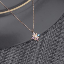 Miavi Silver 925 Ayar Gümüş Mix Taşlı Umut Çiçeği Kolye