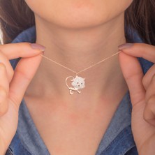 Miavi Silver 925 Ayar Gümüş Zirkon Taşlı Kedi Kolye