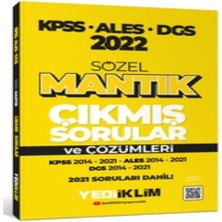 Yediiklim Yayınları 2022 KPSS-ALES-ALES Sözel Mantık Çıkmış Sorular ve Çözümleri