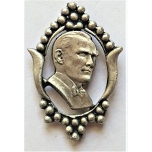 Ata Tanıtım 925 Ayar Gerçek Gümüş Kaplama, Çerçeveli Atatürk Rozet 39GB