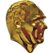 Ata Tanıtım Altın Kaplama, Profil Atatürk Rozeti. 19*16 mm Büyük Boy. 24 Ayar Gerçek Altın Kaplamadır.