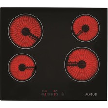 Alveus V-604 Bl Vitroseramik Ankastre Ocak Siyah