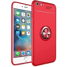Kvy iPhone 6s Yüzüklü Manyetik Ravel Kılıf Kırmızı