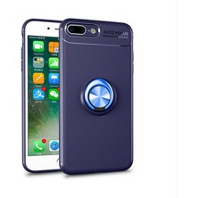 Kvy iPhone 8 Plus Yüzüklü Manyetik Ravel Kılıf Mavi