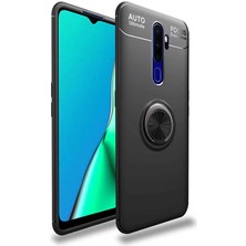 Kvy Oppo A9 2020 Yüzüklü Manyetik Ravel Kılıf Siyah