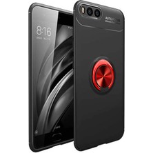Kvy Xiaomi Mi A1 Yüzüklü Manyetik Ravel Kılıf Siyah Kırmızı