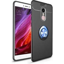 Kvy Xiaomi Redmi Note 4 Yüzüklü Manyetik Ravel Kılıf Nano Ekran Koruyucu Full Setsiyah Mavi