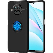 Kvy Xiaomi Mi 10T Lite Yüzüklü Manyetik Ravel Kılıf Nano Ekran Koruyucu Full Setsiyah Mavi