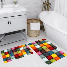 Rovigo Home Dijital Baskılı 2'li Banyo Paspas Takımı RVG5135