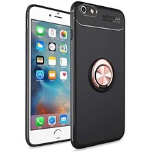 Kvy iPhone 6 Yüzüklü Manyetik Ravel Kılıf Siyah Bronz