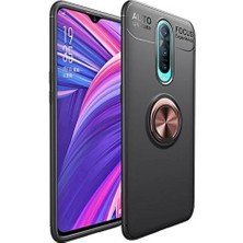 Kvy Oppo RX17 Pro Yüzüklü Manyetik Ravel Kılıf Siyah Bronz