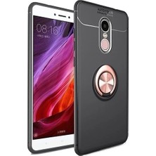Kvy Xiaomi Redmi Note 4 Yüzüklü Manyetik Ravel Kılıf Siyah Bronz