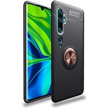 Kvy Xiaomi Mi Note 10 Yüzüklü Manyetik Ravel Kılıf Siyah Bronz