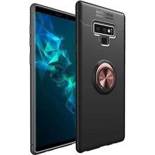 Kvy Samsung Galaxy Note 9 Yüzüklü Manyetik Ravel Kılıf Nano Ekran Koruyucu Full Setsiyah Bronz