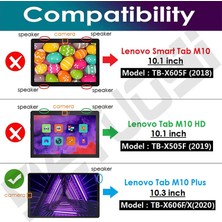 Ukscase Lenovo Tab M10 Fhd Plus TB-X606F 10.3" 360° Dönen Standlı Kılıf + Nano Cam Ekran Koruyucu - Pembe