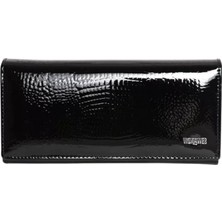 Vickaweb Bayan Hakiki Deri Cüzdan BOY-19CM Genişlik  10 Cm-Siyah